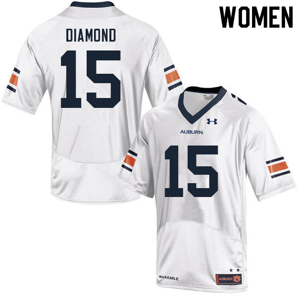 Women #15 A.D. Diamond Auburn Tigers College Football Jerseys Sale-White